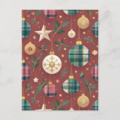 kersttartan feestdagenkaart (Voorkant)