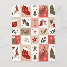 kersttartan feestdagenkaart