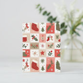 kersttartan feestdagenkaart (Staand voorkant)