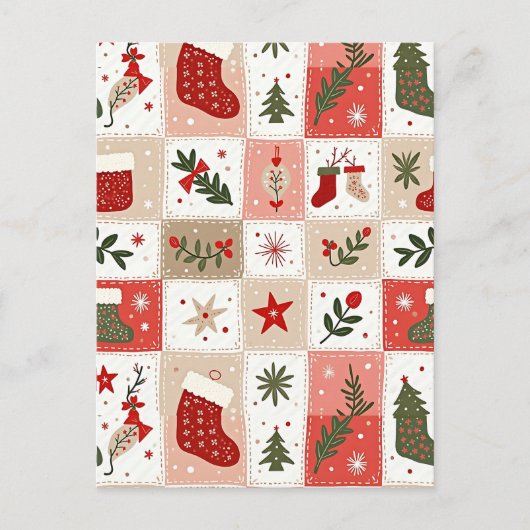 kersttartan feestdagenkaart (Voorkant)