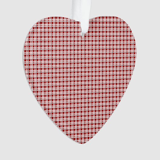 kersttartan in rood-witte acrylversiering ornament (voorkant)