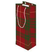 kersttartan Klan MacTavish Pset Red Check Wijn Cadeautas (Achterkant Gekanteld)