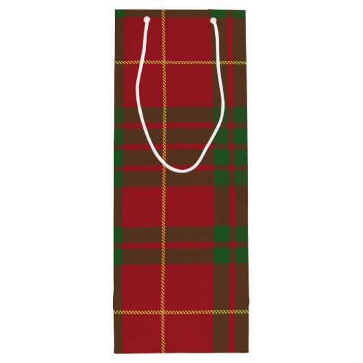 kersttartan Klan MacTavish Pset Red Check Wijn Cadeautas (Achterkant)