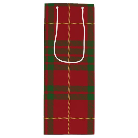 kersttartan Klan MacTavish Pset Red Check Wijn Cadeautas (Voorkant)