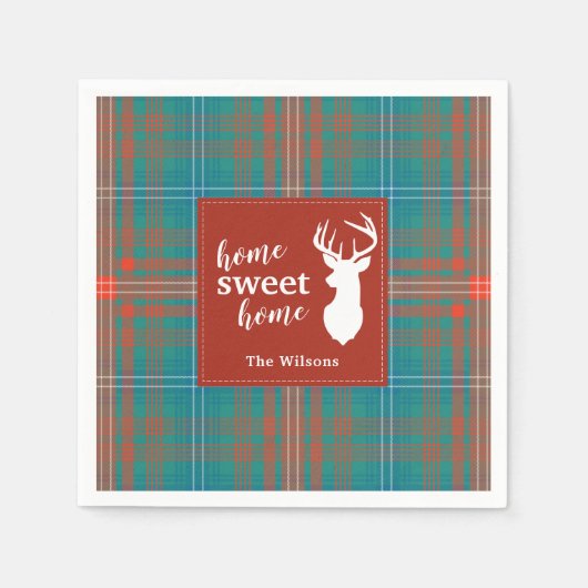 kersttartan Pset Clan Wilson gepersonaliseerd Servet (Voorkant)