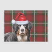 kersttartan Pset en Bernese Mountain Dog Tissuepapier (Voorkant)