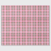 kersttartan roze/groen ID768 Cadeaupapier (Vlak)