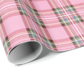 kersttartan roze/groen ID768 Cadeaupapier (Rol Hoek)