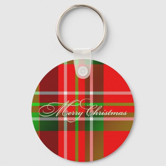 kersttartan Sleutelhanger (Voorkant)