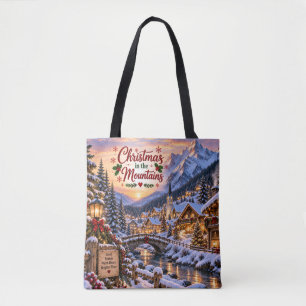 Kersttas 'Kerstmis in de Bergen' Tote Bag