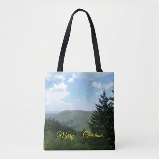 Kersttas met berglandschap tote bag (Voorkant)
