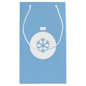 kersttas met blauw cadeau klein cadeauzakje (Achterkant)