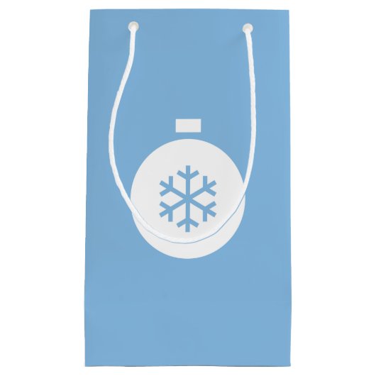 kersttas met blauw cadeau klein cadeauzakje (Voorkant)