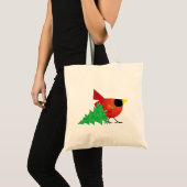 KerstTas met rode kardinaal en kersttang Tote Bag (Voorkant (product))