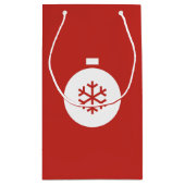 kersttas met rood cadeautje klein cadeauzakje (Achterkant)