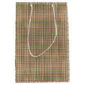 kersttas met rood en groen geplakt rood op nat pap medium cadeauzakje (Voorkant)