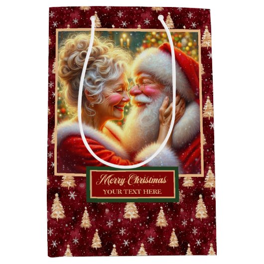 Kersttas met Waterverf Sinterklaas paar Medium Cadeauzakje (Voorkant)