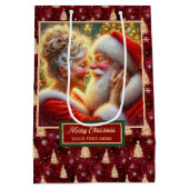 Kersttas met Waterverf Sinterklaas paar Medium Cadeauzakje (Achterkant)