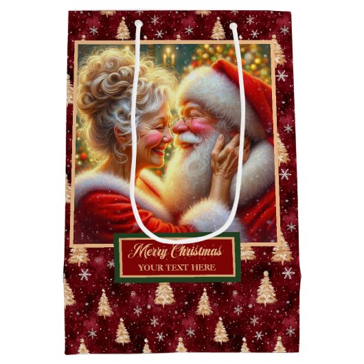 Kersttas met Waterverf Sinterklaas paar Medium Cadeauzakje (Achterkant)