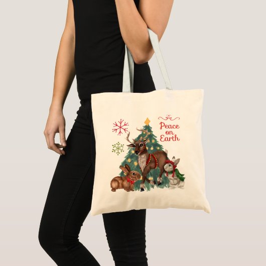 Kersttas met Woodland ANimals Tote Bag (Voorkant (product))