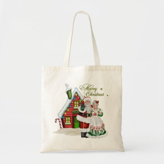 KerstTas op Noordpool met kerstman Tote Bag (Voorkant)