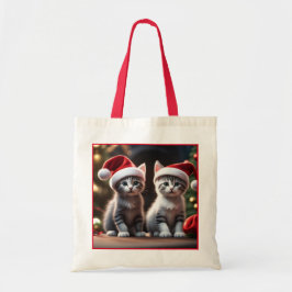 Kersttas voor katten tote bag