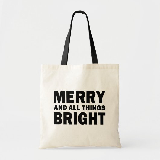 Kersttas 'Vrolijk en Alles Licht' Tote Bag (Voorkant)