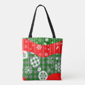 Kersttas – Witte Ornamenten Tote Bag (Achterkant)