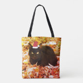 Kersttas Zwarte Kat Tote Bag (Achterkant)