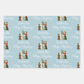 kersttasje Blauwe  Naam Inpakpapier Vel (Voorkant 2)