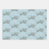 kersttasje Blauwe  Naam Inpakpapier Vel (Voorkant)