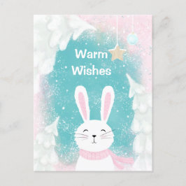 kersttasje Bunny Pink en Mint Briefkaart