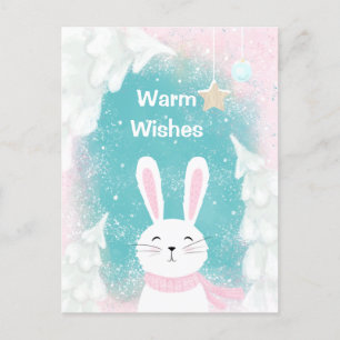 kersttasje Bunny Pink en Mint Briefkaart