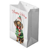 Kersttasje in een sjaal medium cadeauzakje (Voorkant Gekanteld)