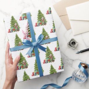 Kersttasje met geschenken cadeaupapier