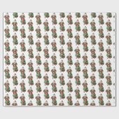 Kersttasje met wintersjaal cadeaupapier (Vlak)