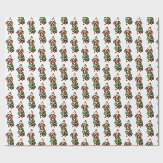 Kersttasje met wintersjaal cadeaupapier (Vlak)