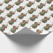 Kersttasje met wintersjaal cadeaupapier (Hoek)