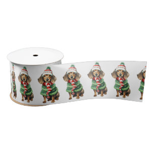 Kersttasje met wintersjaal satijnen lint