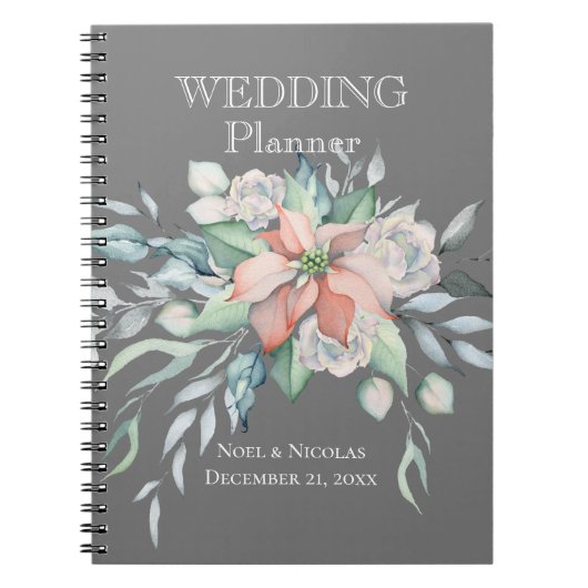 kersttasje/poinsettia Wedding Planner Notitieboek (Voorkant)