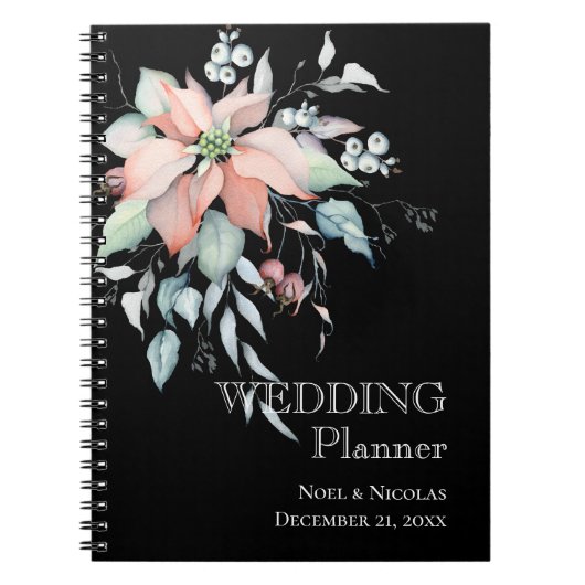 kersttasje/poinsettia Wedding Planner Notitieboek (Voorkant)