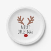 kersttasje Reindester Antlers Papieren Bordje (Voorkant)