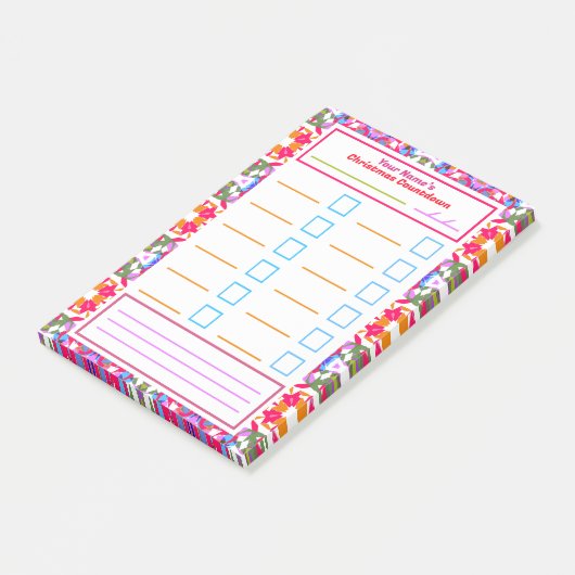 kersttaskherinnering Habit Tracker om lijst te doe Post-it® Notes (Schuin)