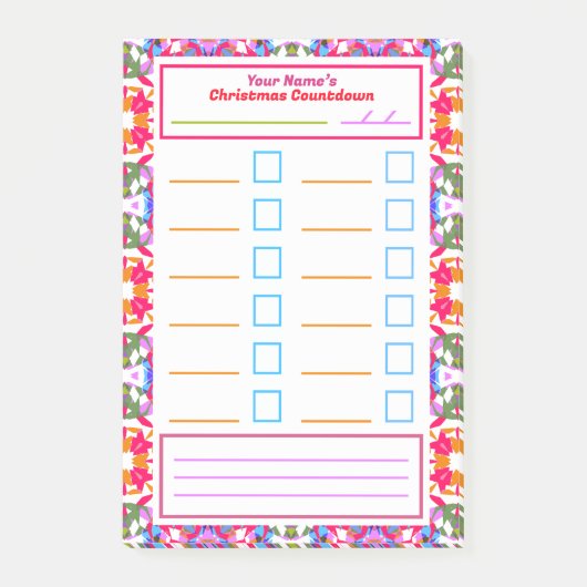 kersttaskherinnering Habit Tracker om lijst te doe Post-it® Notes (Voorkant)