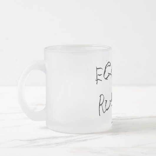 kersttasregels - mok van gevorst glas (Links)