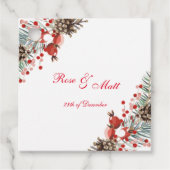 kersttassen met rode bessen bedankjes labels (Voorkant)