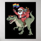kersttbg-kerstkerstman TRex-regenboogpride Poster (Voorkant)