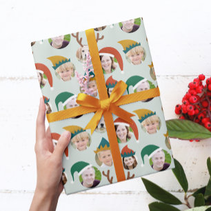Kerstteam Aangepaste Zes Foto Grappige Kerstcadeau Cadeaupapier