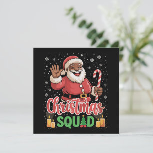 Kerstteam Kerstman Afro Man Trots Zwart Afrikaans Feestdagenkaart