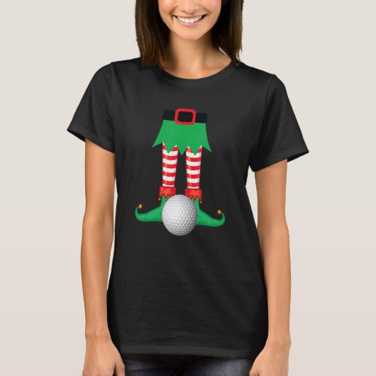 Kerstteam met evenveel als Golf Elf Pajama T-shirt (Voorkant)